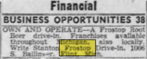 Frostop Root Beer - Mar 1958 Ad For Frostop Outlet